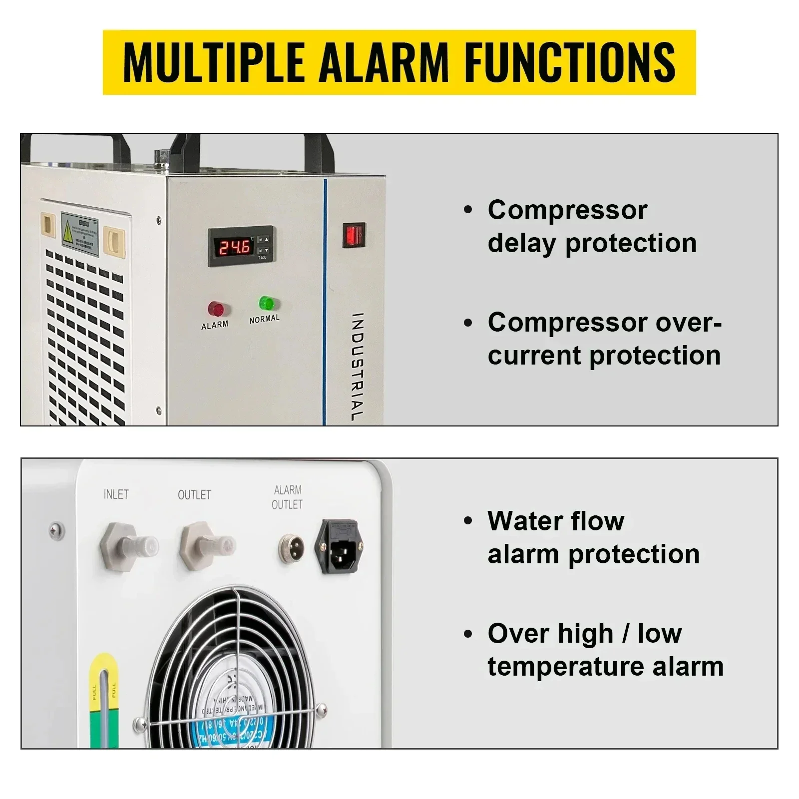 Industrial Laser Engraver Chiller High Power Cooling System for CNC CO2 Laser Machines
