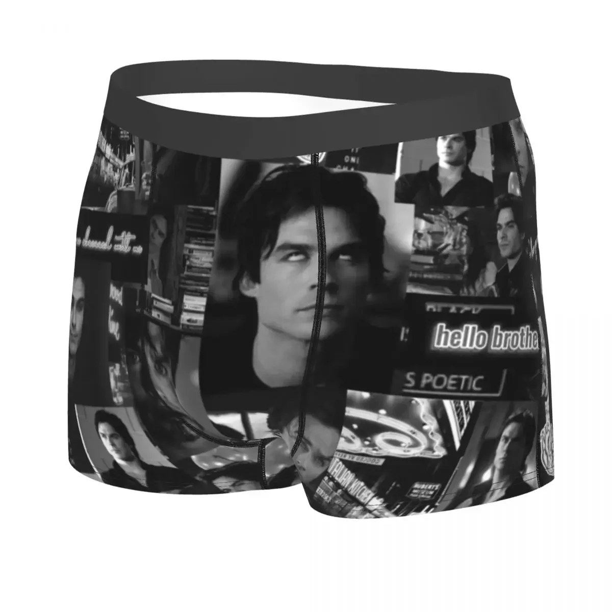 Damon Salvatore The Vampire Diaries Underwear Men Breathable Horror TV Show Boxer Briefs Shorts Panties Soft Underpants For Male