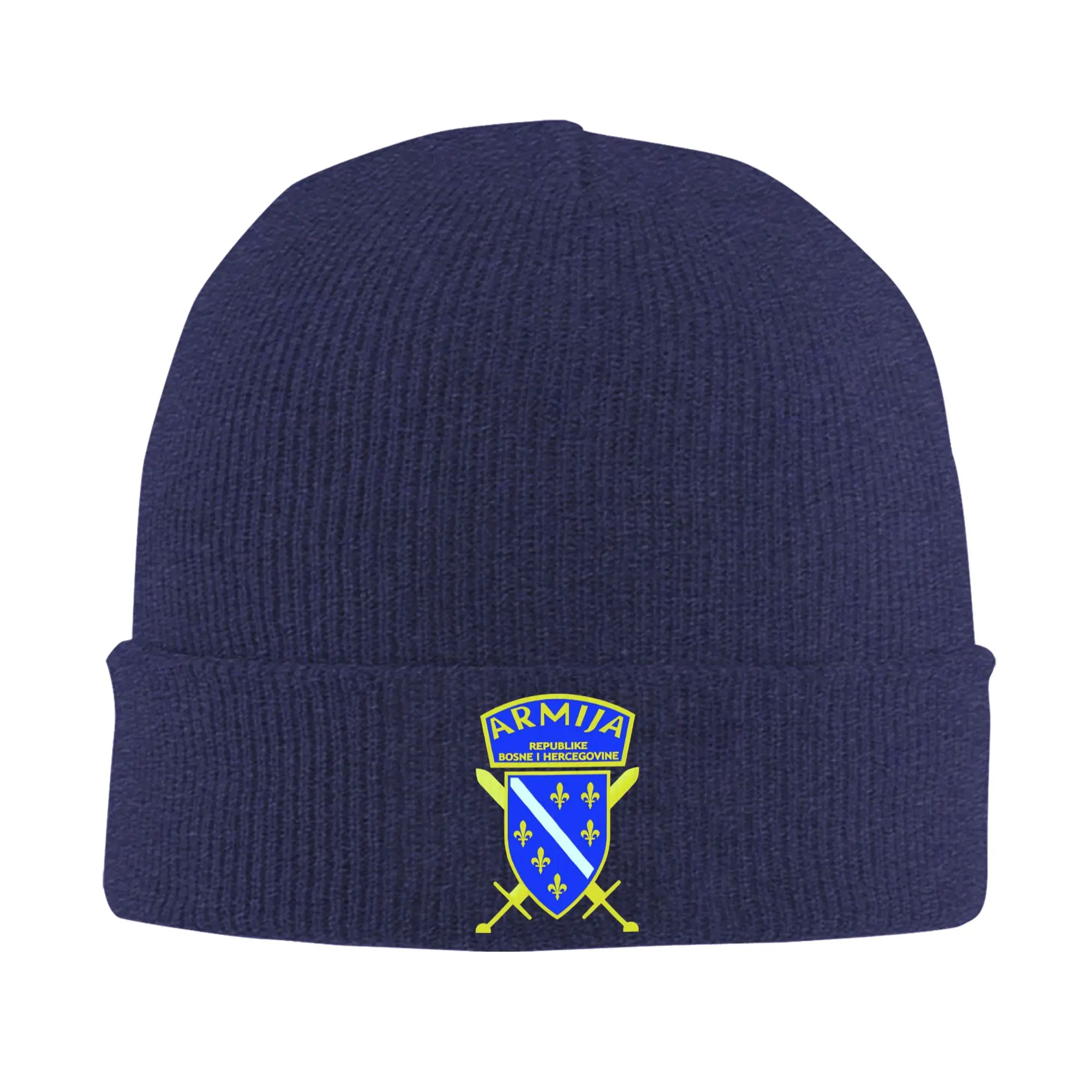 Image of Armija BiH Strickmütze für Damen und Herren, Beanie, Wintermütze, Acryl, Armee der Republik Bosnien, warme Melonenmütze,