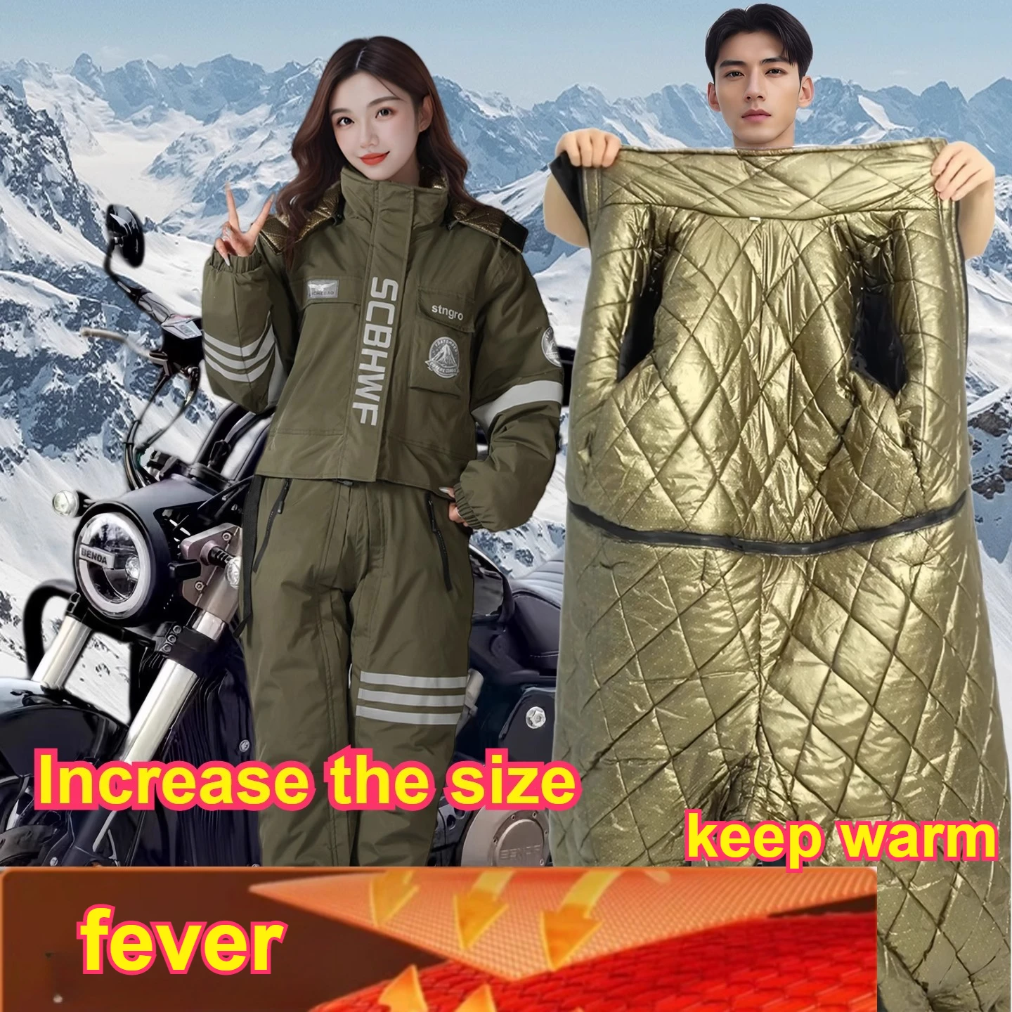 

Motorcycle Jacket Winter ColdProof Windproof Suit Motorcycle Cross-country Equipment Men's and Women's Ski Fishing Warm Suit