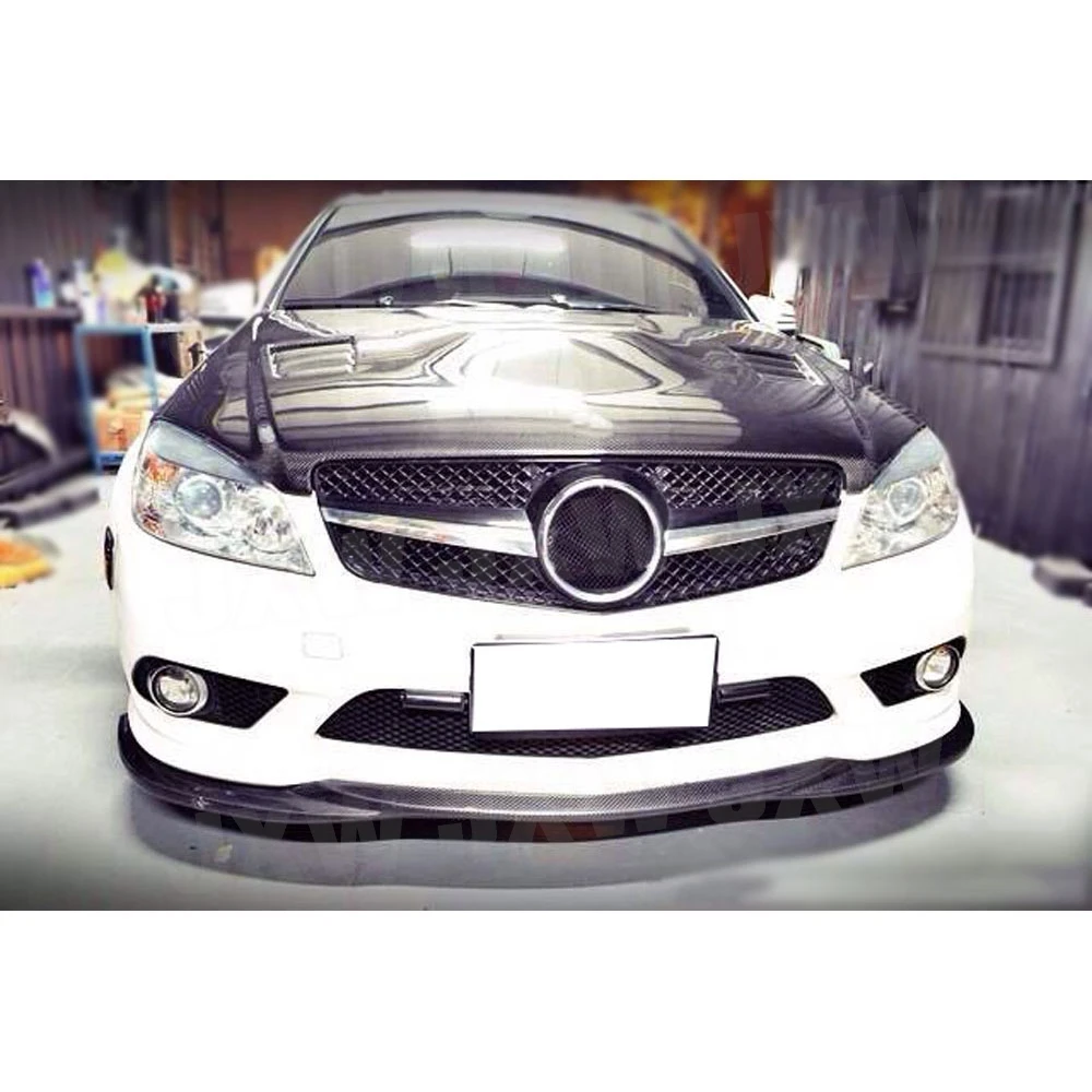 Carbon Fiber Front Bumper Lip Spoiler for Mercedes Benz C Class W204 C63 AMG Sport 2008 -2011 Car Styling