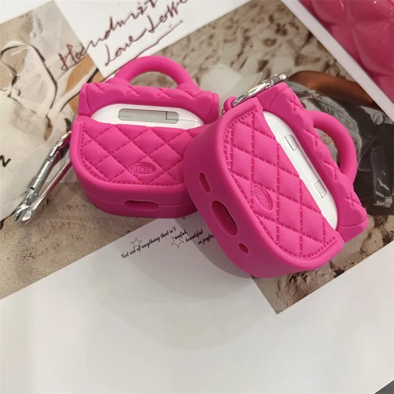 Bonito saco rosa caso para airpods 4 airpod 1 2 3 pro pro2 fones de ouvido bluetooth caixa carregamento capa protetora