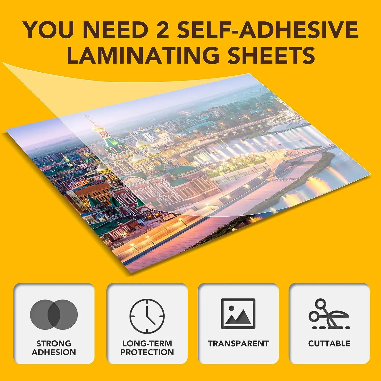 50 PCS Self-Adhesive Laminating Sheets, 2.9 x 4.1 Inches Clear TransparentLaminating Sheets No Machine Needed