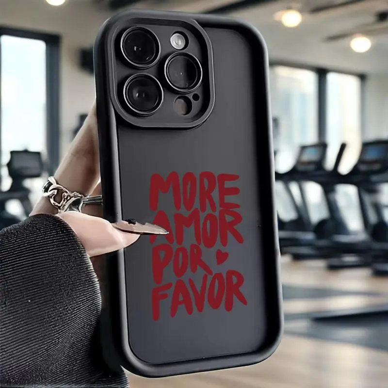 

Case For iPhone 15 16 14 13 Love Quote Maximalist More Amor Por Favor Phone 11 12 Pro MAX X XS XR SE2 7 8 16 15 Plus Soft Cover