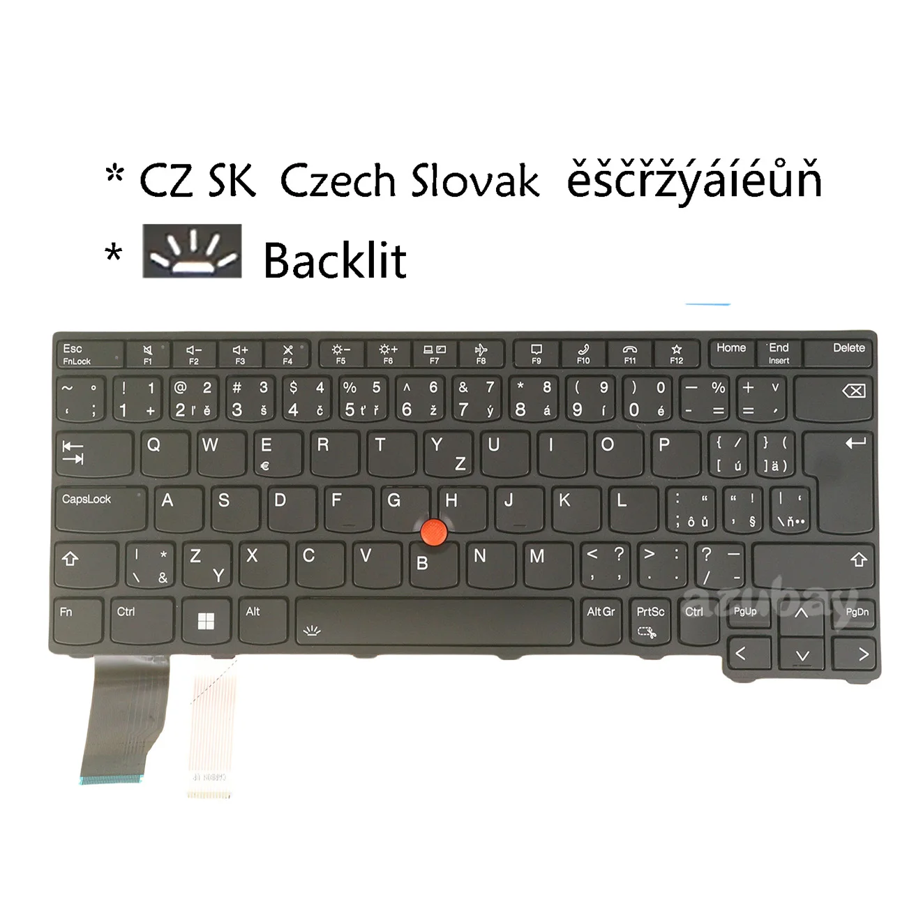 Teclado Retroiluminado para Portátil Lenovo Thinkpad X13 Gen 2 20WK 20WL 20XH 20XJ, X13 Gen 3 21BN 21BQ 21CM 21CN, QWERTZ Checo Eslovaco