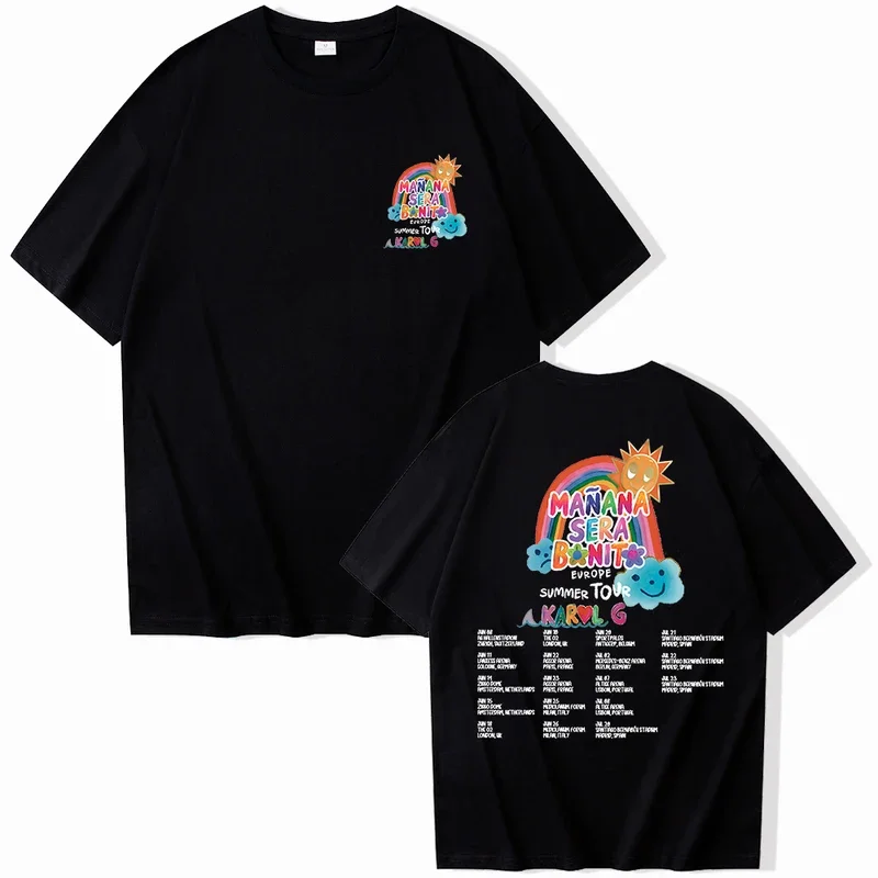 

2024 Tomorrow Sera Bonito Europe Summer Tour Karol G T-shirt O-Neck Short Sleeve Shirts Shirts Fans Gift