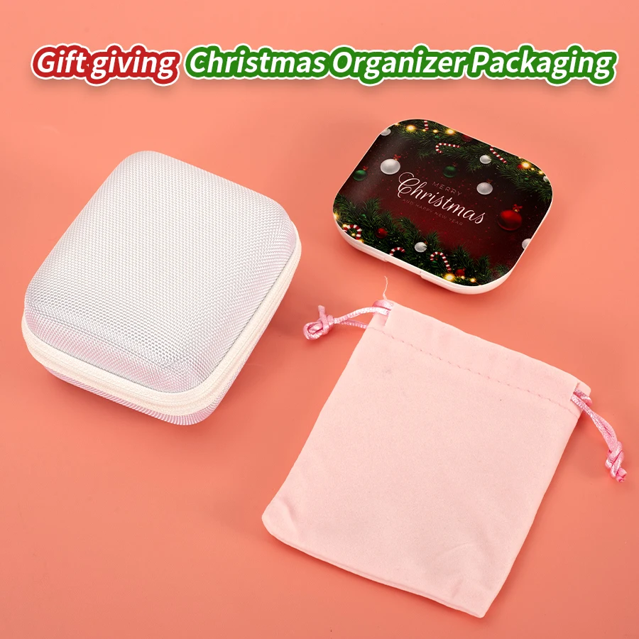 Pocket LED Compact Travel Makeup Mirror with Light Portable Folding Handheld Cosmetic 2X Magnification Small for Christmas Gift