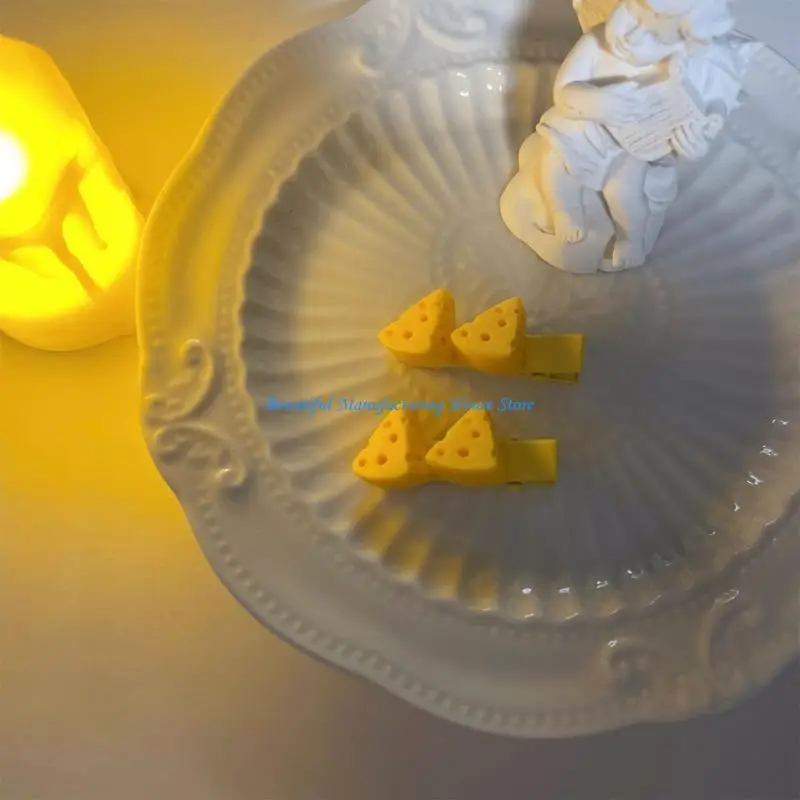 E56A 10 قطع من مشابك شعر الجبنة، مشابك شعر بأنماط حلوى ممتعة