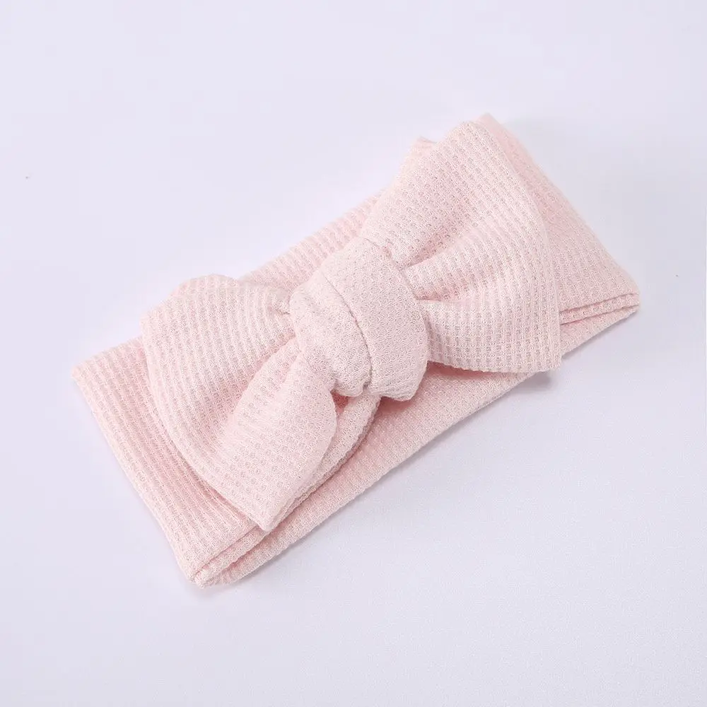 

18 Colors Waffle Fabric Baby Headwrap Baby Girl Hair Accessories Big Bow Hairband Bowknot Turban Girl Headwear Baby Headband
