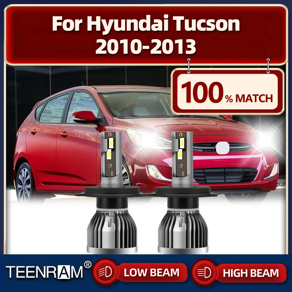 

120W H4 LED Headlight Bulbs 20000LM High Low Beam Car Light 6000K 12V Plug And Play For Hyundai Tucson 2010 2011 2012 2013