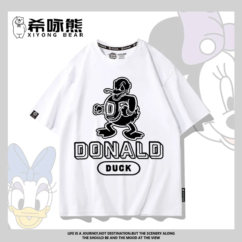 

Disney Donald Duck Daisy joint American fashion short sleeve T-shirt male summer animation around boys clothes cotton