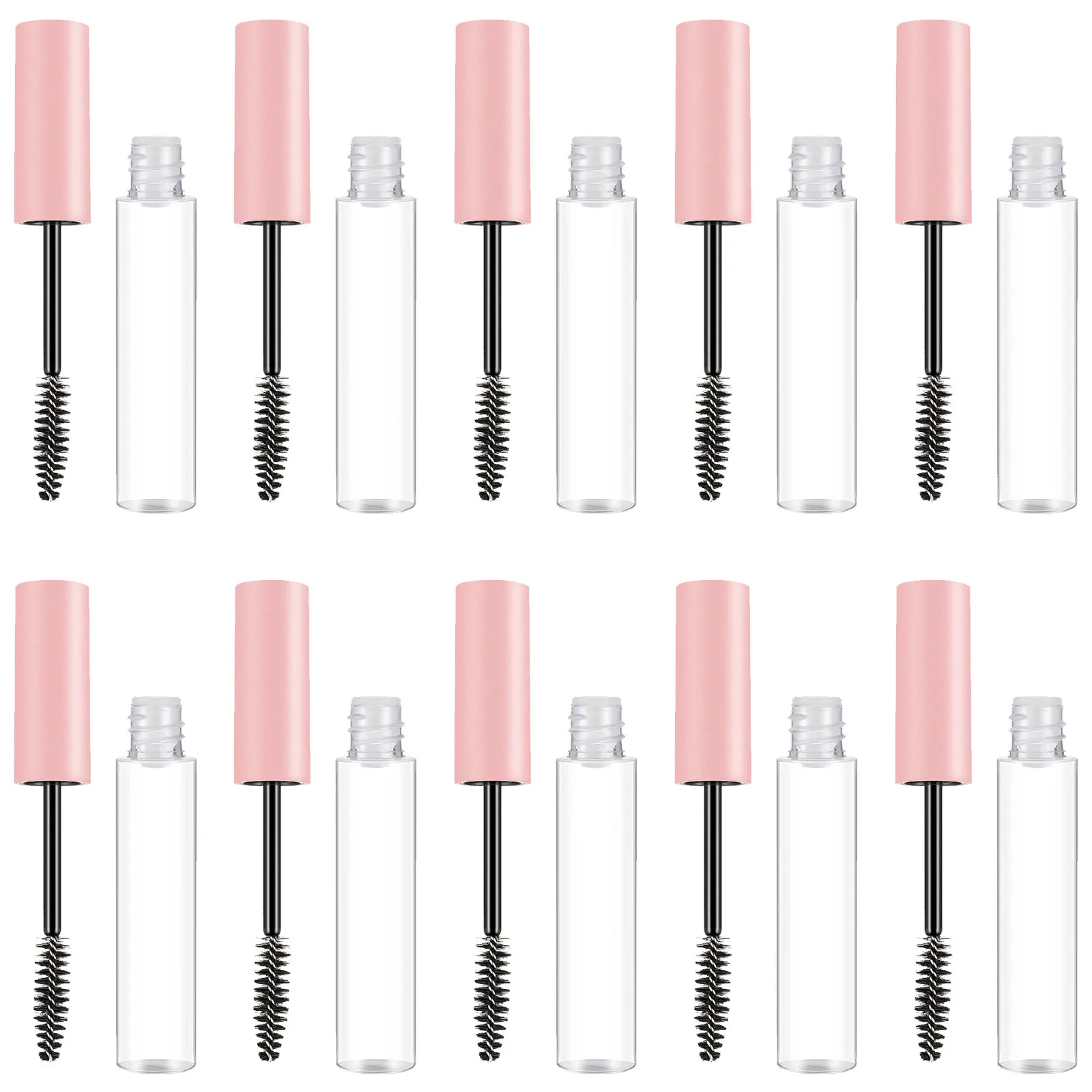 10Pcs Glue Bottle Empty Tubes Refillable DIY Mascara Tube Clear Portable Eyelash Cream Container Airtight Sealing Cap