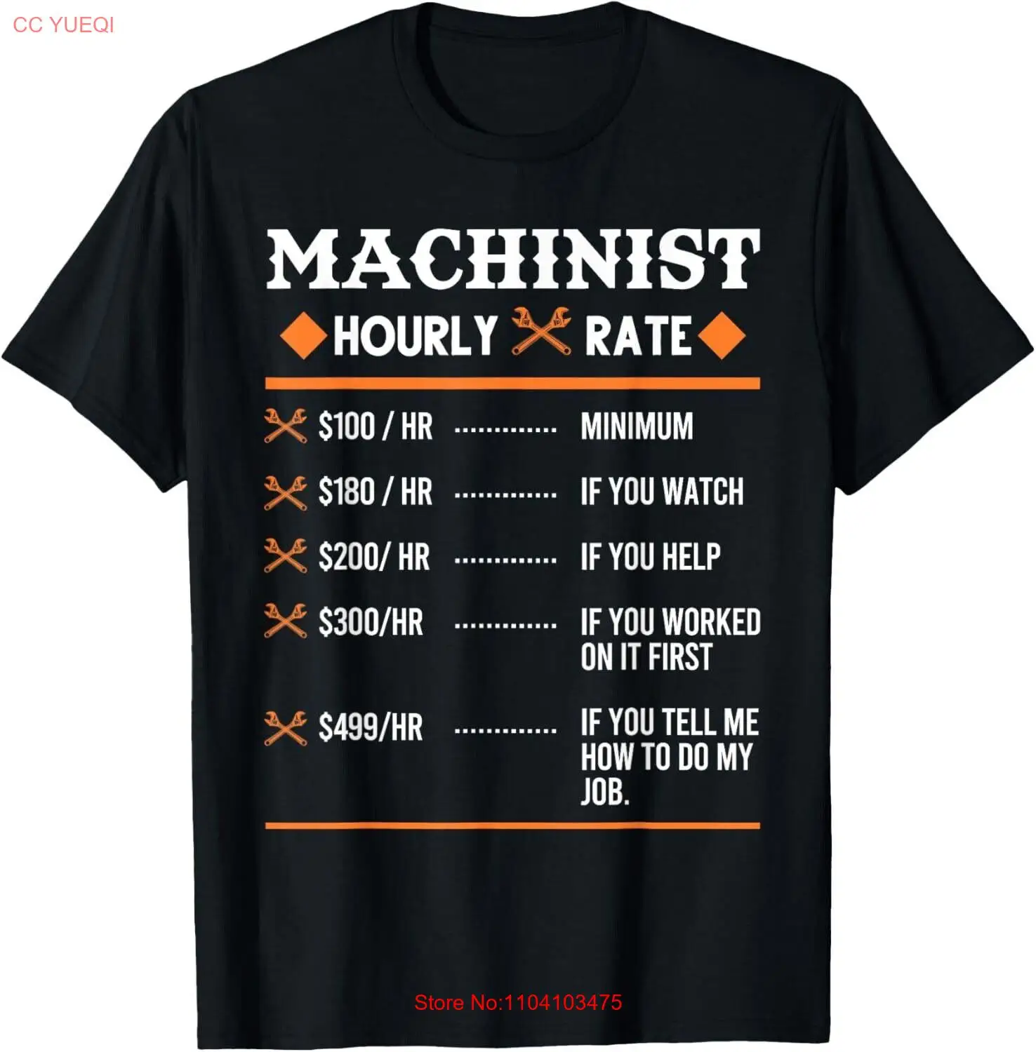 Machinist Hourly Rate Machining Tee Gift Unisex T-Shirt