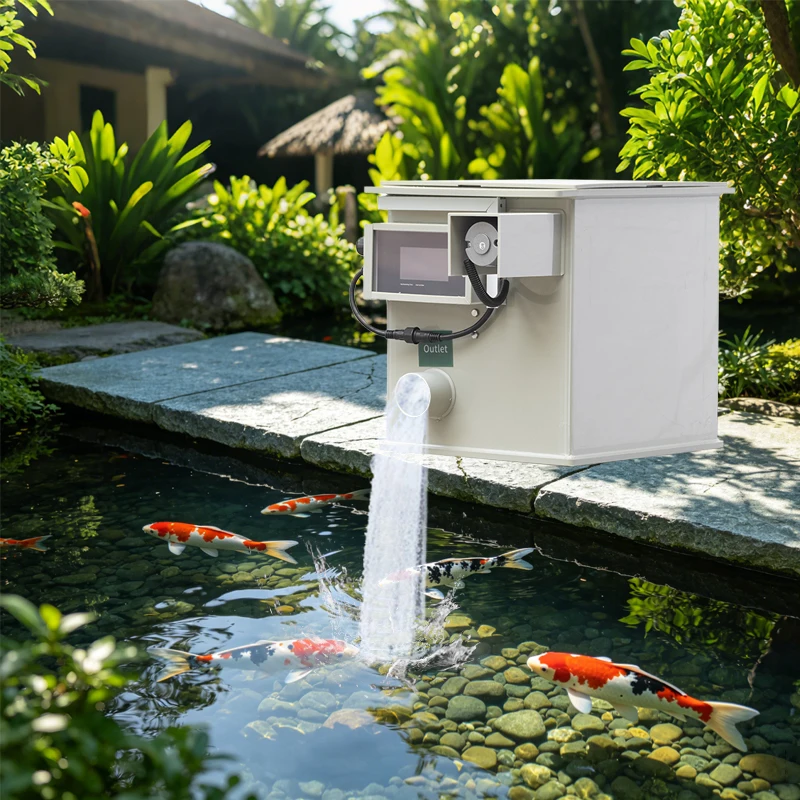 Small Koi Pond Drum Filter Automatic Mini Drum FilterMaterial for Koi Carp Pond Filter 5m3/h 110v-240v
