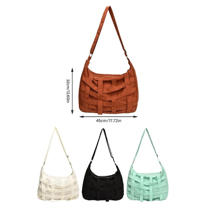 E74B Women Bag Solid Color Shoulder Bag Large Capacity Crossbody Bag Casual Commuting Bag Fashion Messenger Bag