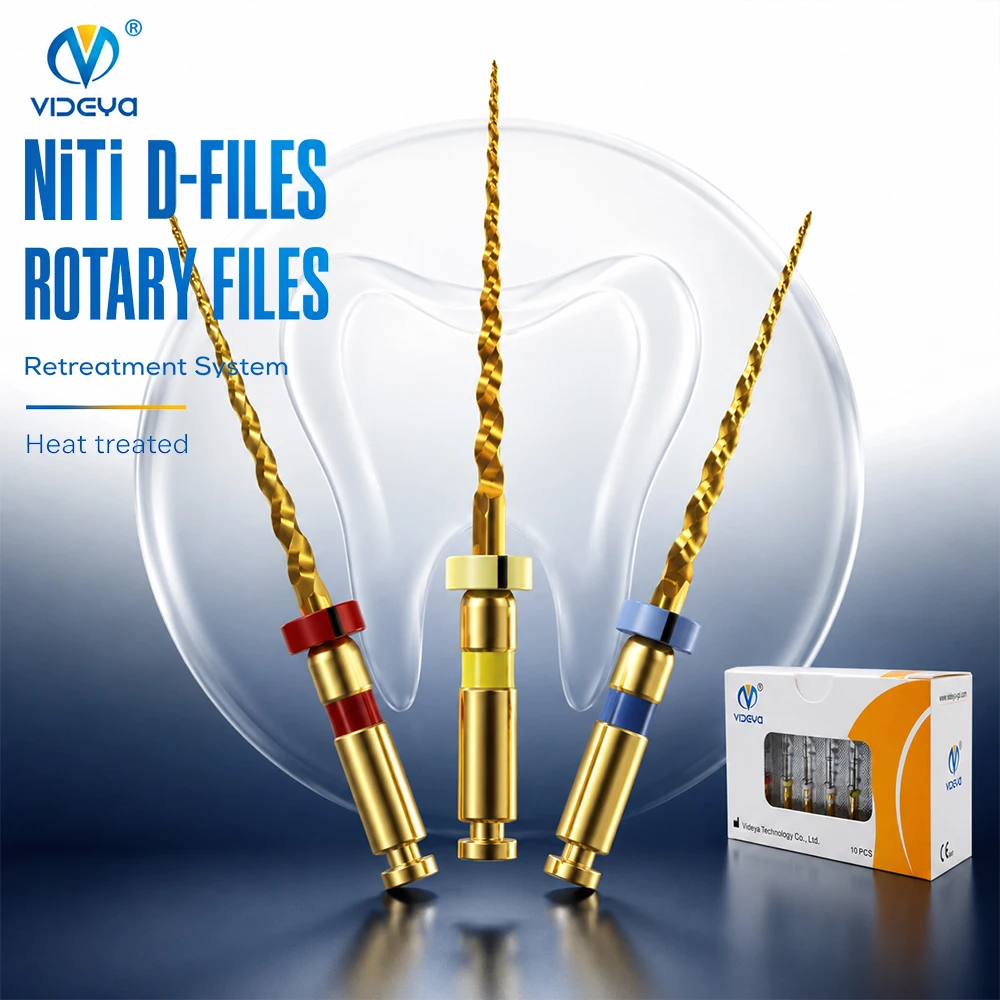 Root Canal Retreatment Files D1-D3 Endodontic Files for Filling Material Removal 16mm 18mm 22mm Assorted 6Pcs Set