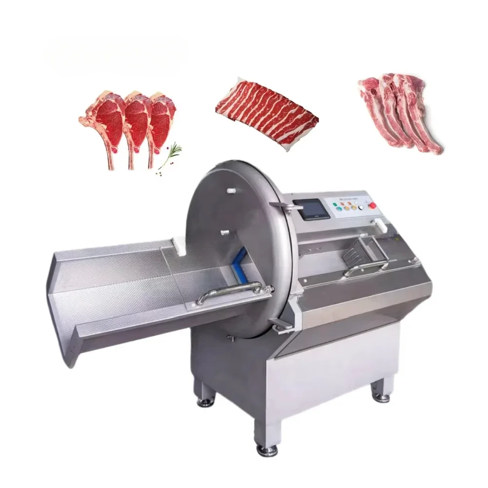 Precio al por mayor Industrial, carne de jamón y queso con cortador de huesos, carne congelada, tocino, salchicha, rebanador de carne, corte hine