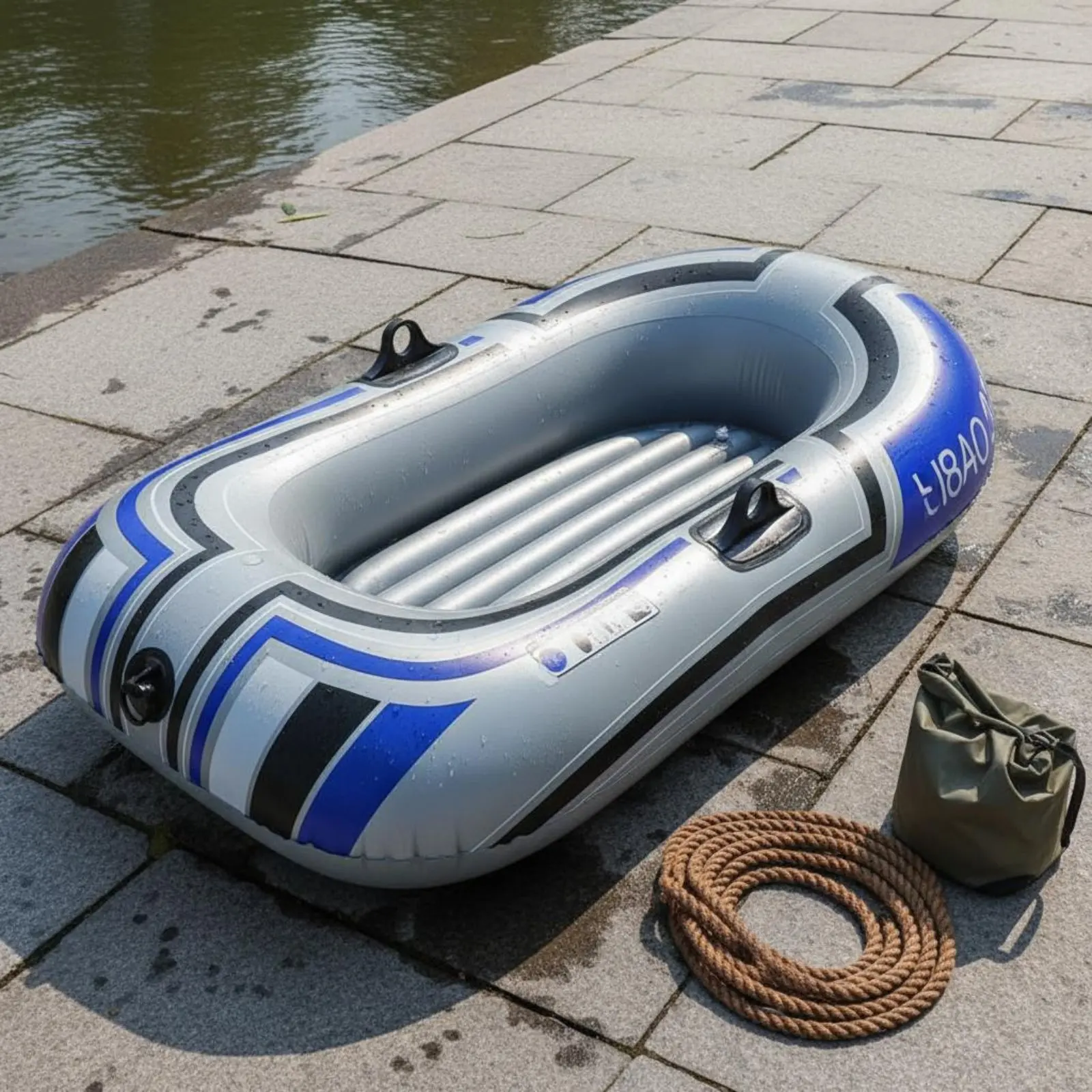Inflatable Boat Canoe Fishing Boat With Double Valve For Parent-Child Interaction 1-2 Person Swimming Pool Activities