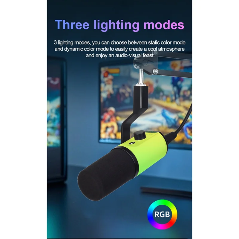 

Dual Mode USB/XLR Dynamic Microphone USB/XLR Gaming Microphone For Podcasting Recording Gaming Live Streaming-[A49T]