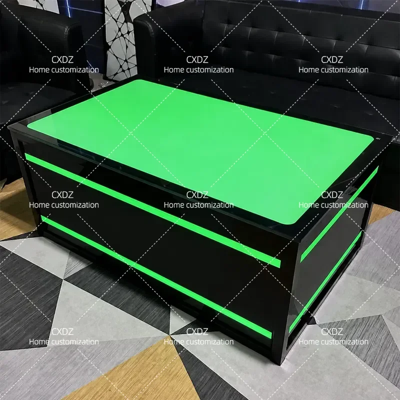 Modern Luminous Coffee Table Marble Rock Slab Wine Bar Counter for Karaoke Room Nightclub Lounge Furniture