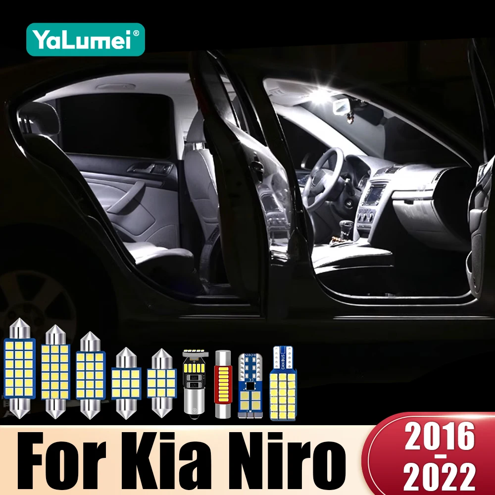 

Для Kia Niro 2016 2017 2018 2019 2020 2021 2022 Niro EV 8 шт. светодиодная автомобильная светодиодная лампа внутренняя лампа для чтения номерного знака огни багажника