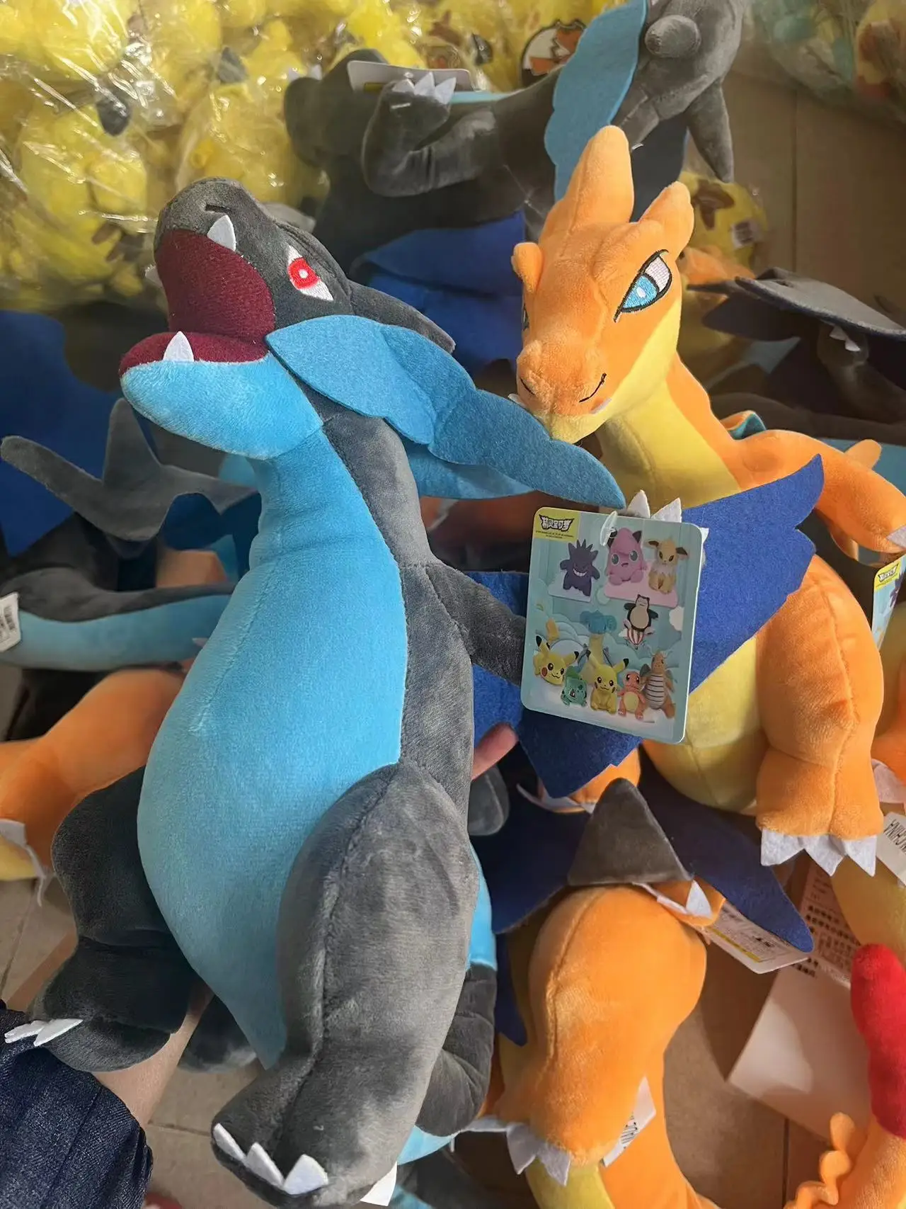 2pcs/lot Pokemon Plush Blue Yellow Mega Charizard Stuffed Toy Plush Dragon plush Toy Dolls  Toy Birthday Gift 20CM