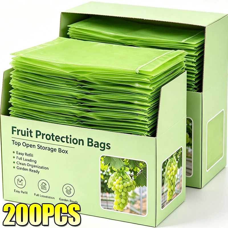 200/10PCS Reusable Fruit Protection Bag Plant Grow Netting Bag with Drawstring Insect-proof Anti-Bird Mesh Bag Pouches Wholesale