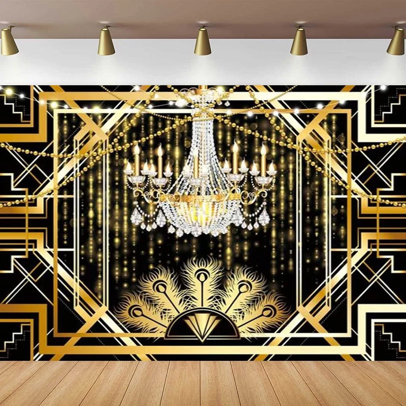 Roaring 20s Photography Backdrop The Great Gatsby Background Vintage Dance Prom Birthday Wedding Party Decor Photo Booth Banner