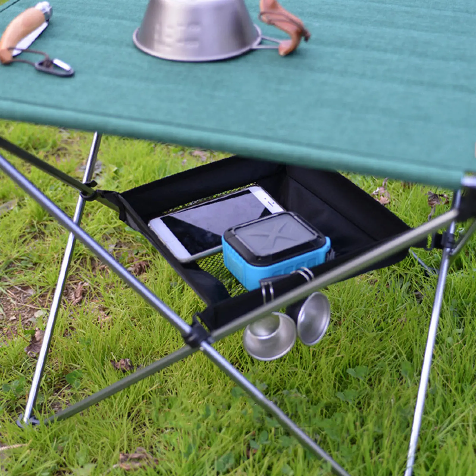 2Pcs Breathable Hexagonal Mesh Hanging Basket for Outdoor Tables Reusable Washable Storage Organizer Space Saving Picnic Camping