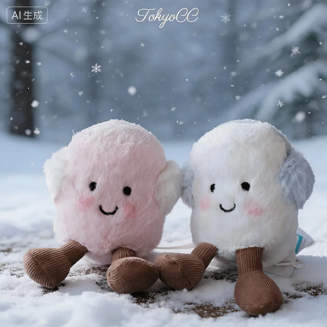 Kawaii marshmallow brinquedo de pelúcia bonito rosa/azul casal bonecas de pelúcia macio decoração para casa presente de aniversário para meninas