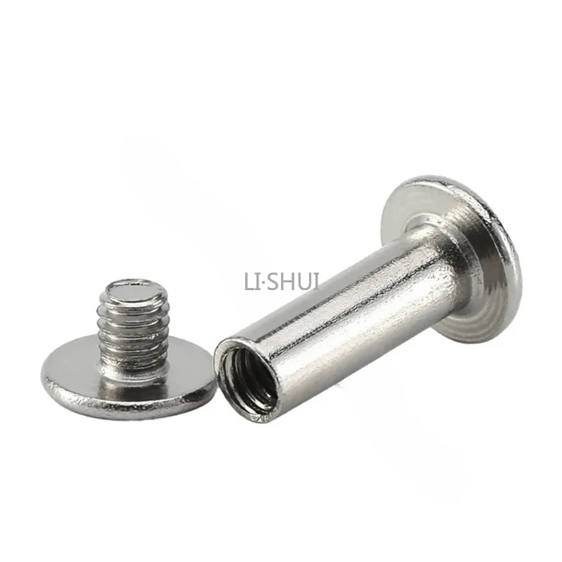 M3 M4 M5 M6 304 Stainless Steel Flat Head Rivet Book To Lock Screw Album Butt Screw Nut Recipe Cross Ledger Child Mother Nail