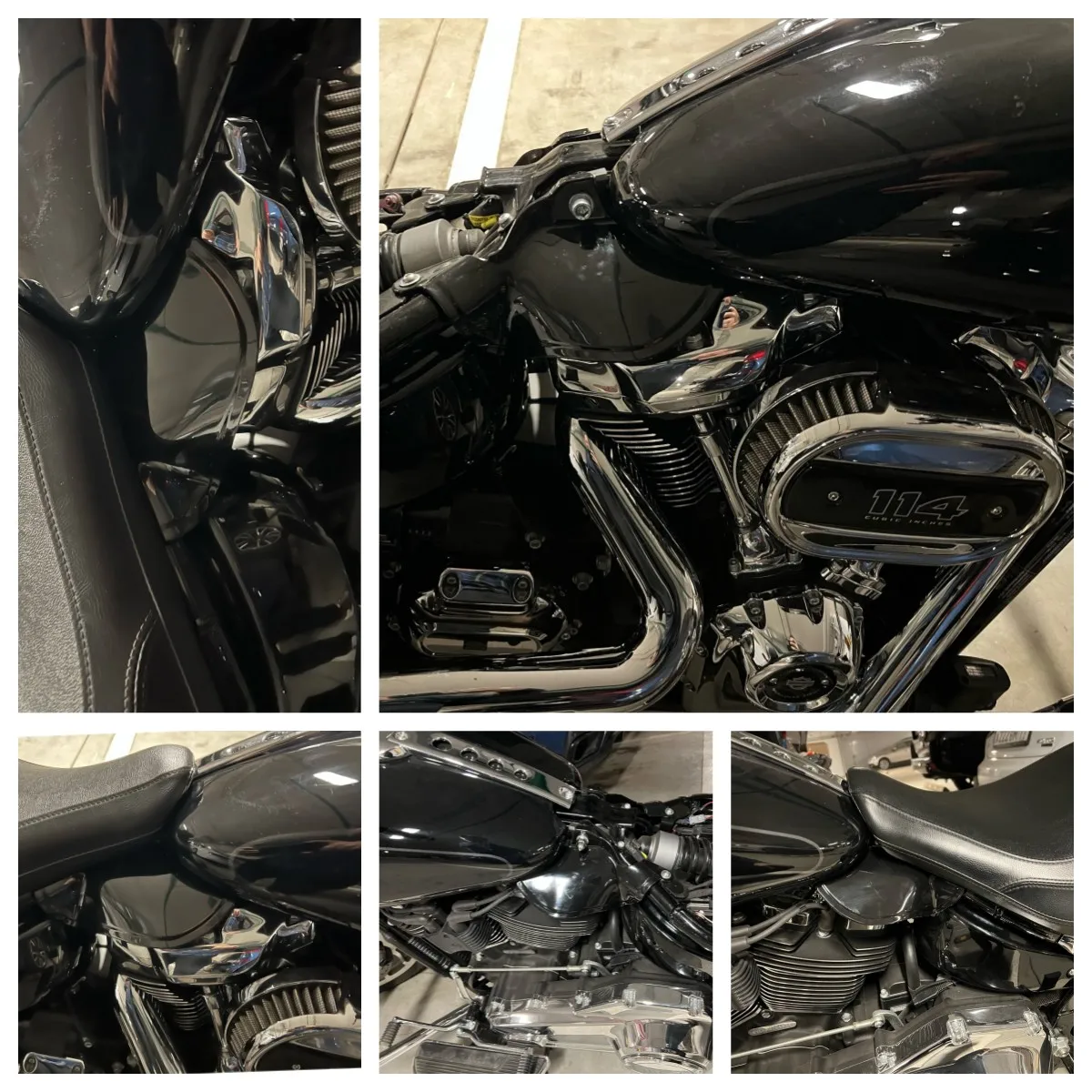 Boucliers de selle réfléchissants noirs brillants pour moto, déflecteur de chaleur d'air pour Harley Softail Breakout Fat Boy Slim Street Bob 18 – 2022