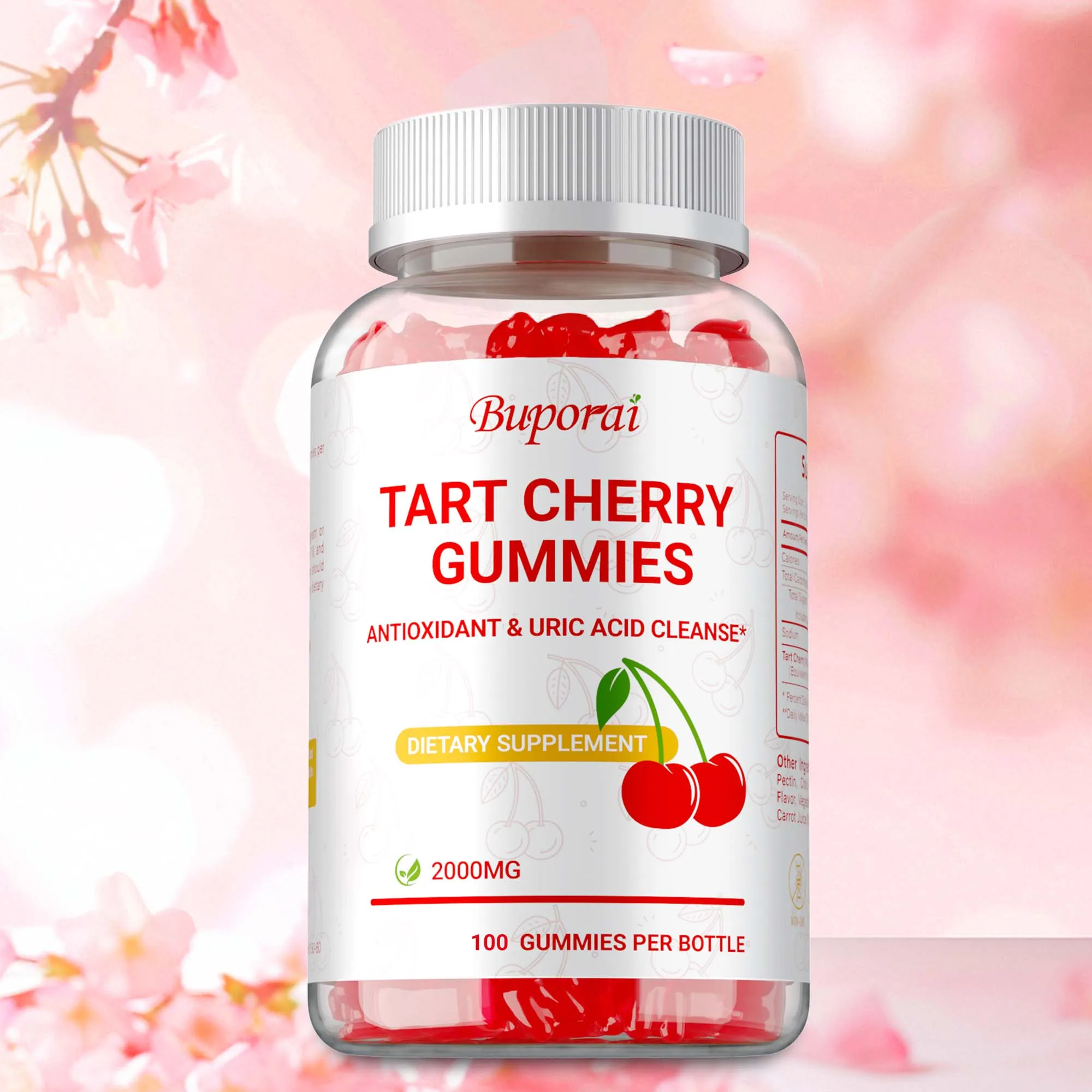 

Tart Cherry Gummies 2000MG - Antioxidant, Good for Uric Acid Flushing and Cleansing, Relieving Joint Fatigue, Boosting Immunity