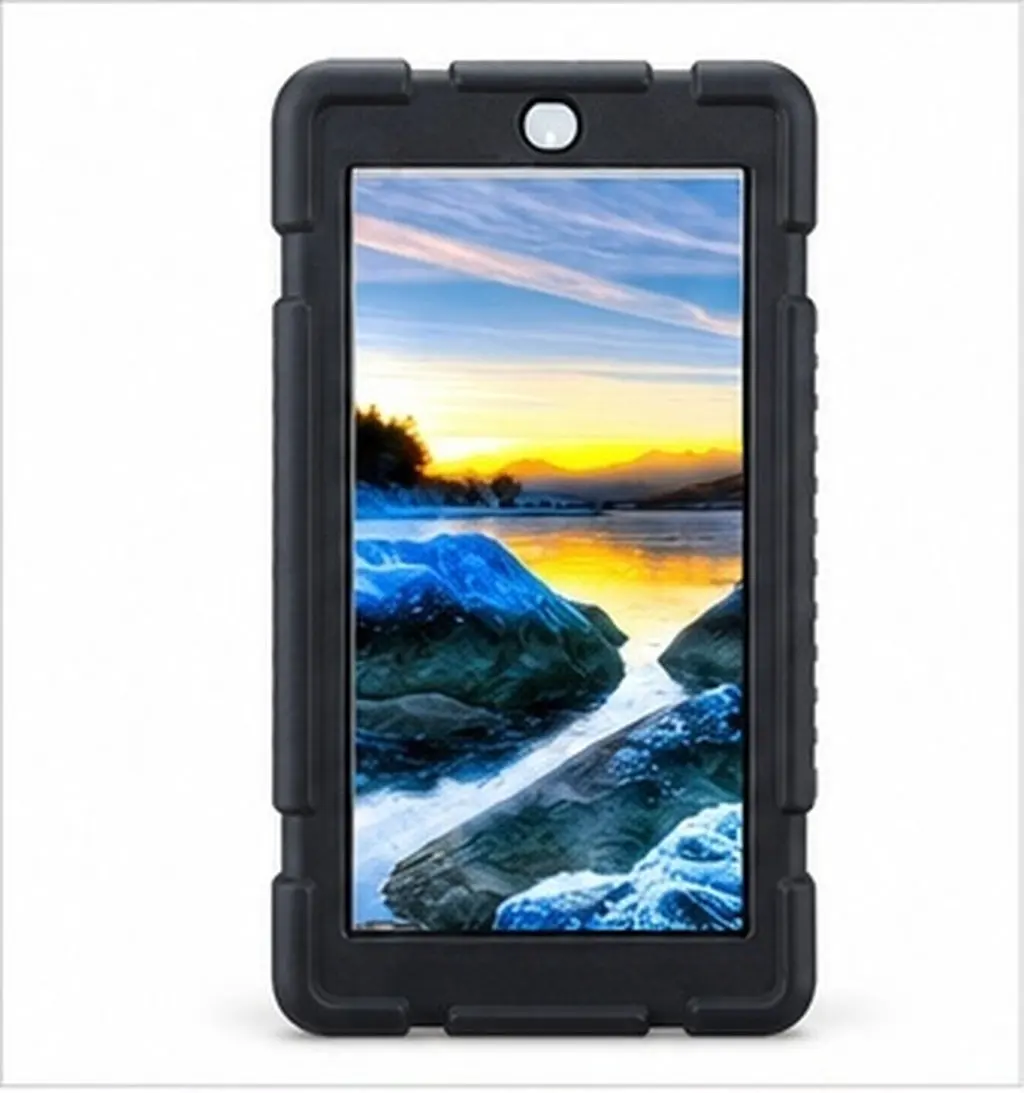 Silicone Case Black Slim Light Weight Anti-Slip Protective Cover for Fire 7 Tablet 2017 7Th Generation Impact Resistant Back