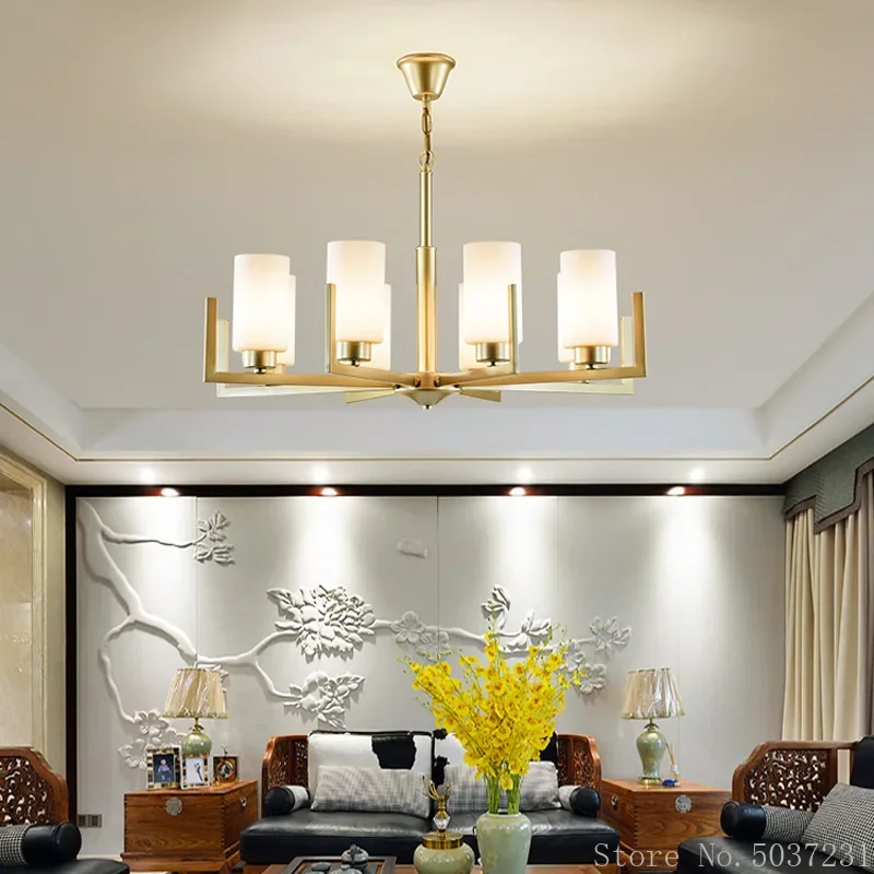 الحديثة الجديدة الصينية الثريا المنزلية مصباح ليد مطعم قلادة مصباح غرفة المعيشة غرفة نوم الثريا قاعة علوي الحديد مصباح E27 #2
