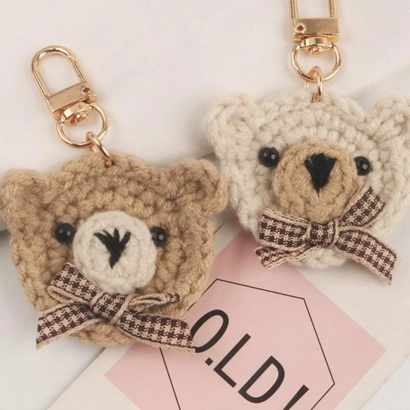 

G5ae Bowtie Bear Bear Culchain Симпатичная вязаная кейрирование для животных, наушники, подвесной декорация