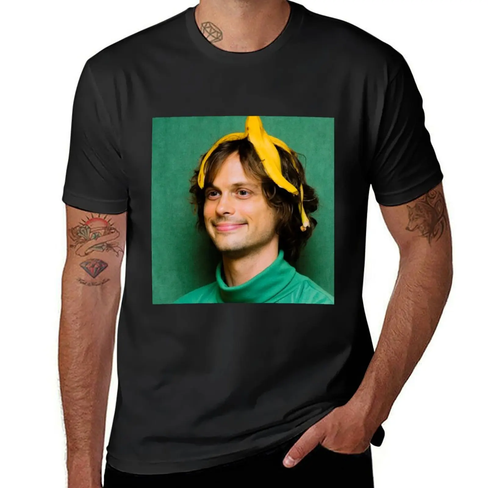 

matthew gray gubler with a banana T-Shirt anime clothes oversizeds t shirt for men