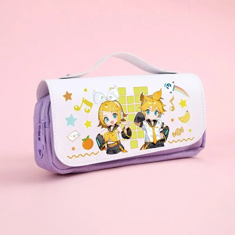 Cartoon animation peripheral Kagamine twin storage pencil bag student large-capacity Kagamine bell two-dimensional pencil case