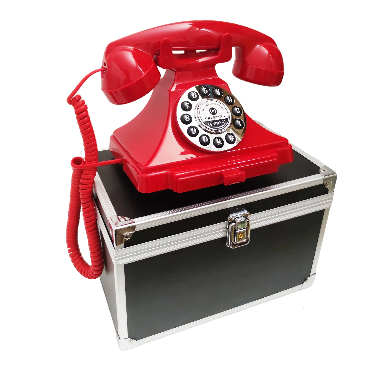 Hochzeits-Audiobuch für Gäste – Retro-Drehscheibentelefon im antiken Stil – Audio-Buch-Telefon – Sprachaufnahmegerät für Hochzeitsfeier – Detail 5