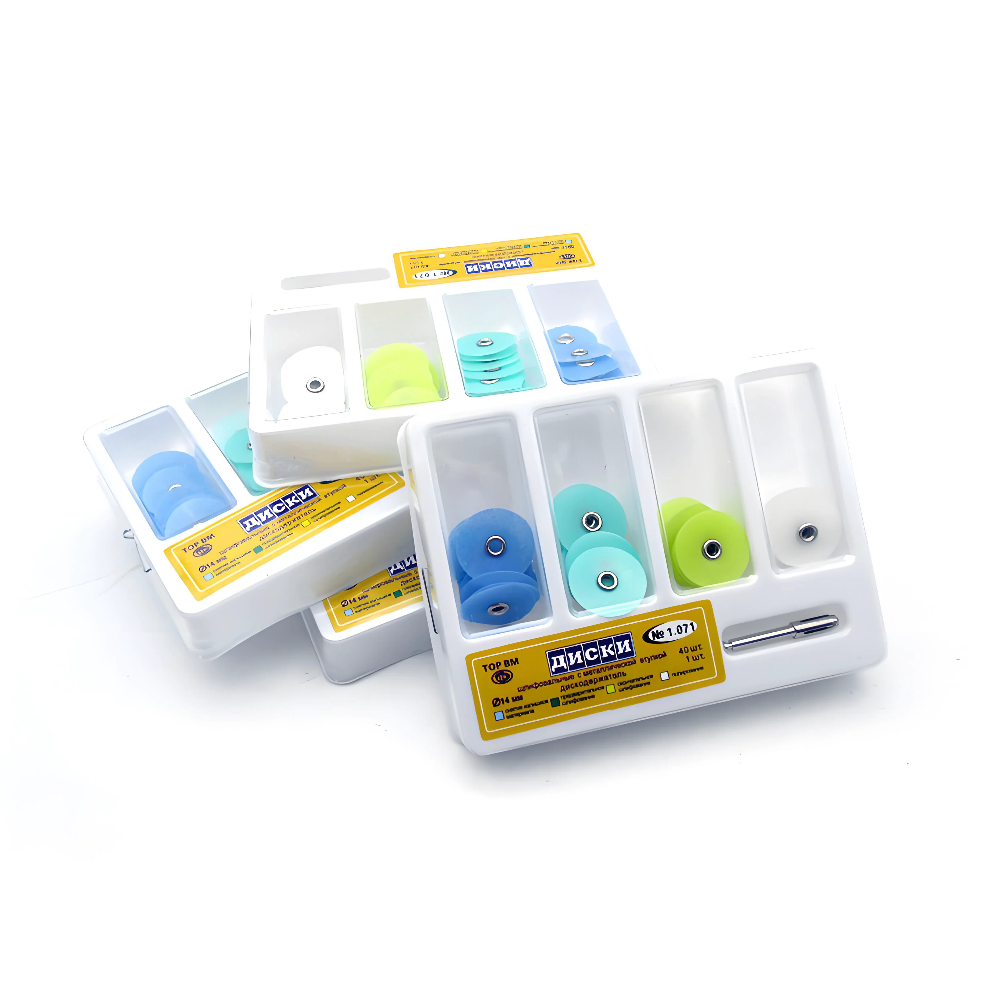 100 packs Dental Polishing Discs Gross Reduction Contouring Mandrel Stripes Set Teeth Whitening Dental Materials