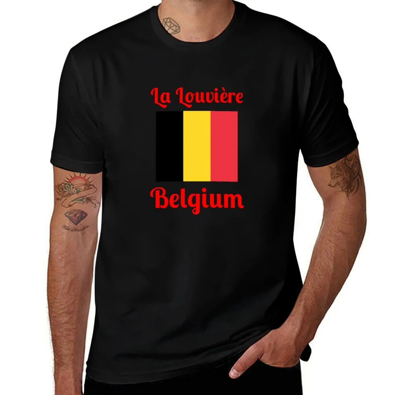 

La Louvière Belgium - Stylish Prints, T-Shirt funny shirt cotton customs design your own cheap stuff plain black t shirts men