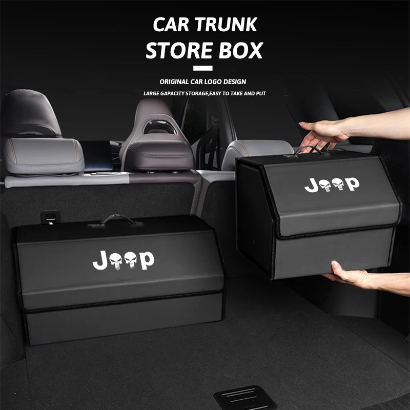 Foldable Car Trunk Storage Box Organizer Bag Accessories For Jeep Grand Cherokee Wrangler JK Gladiator Compass Renegade Patriot