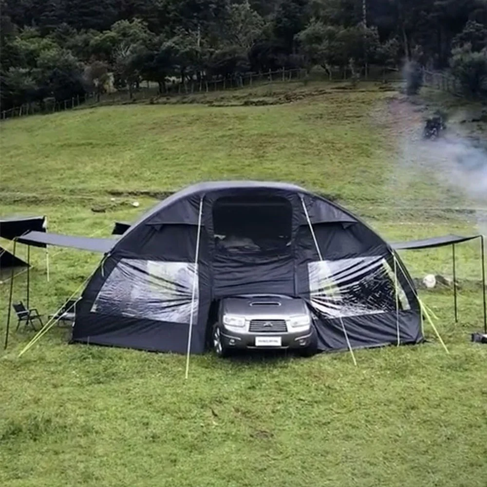 Oversized SUV Car Tailgate Inflatable Tent Heavyweight Oxford Fabric Rear Car Tent Shelter for Outdoor Family Truck Camper