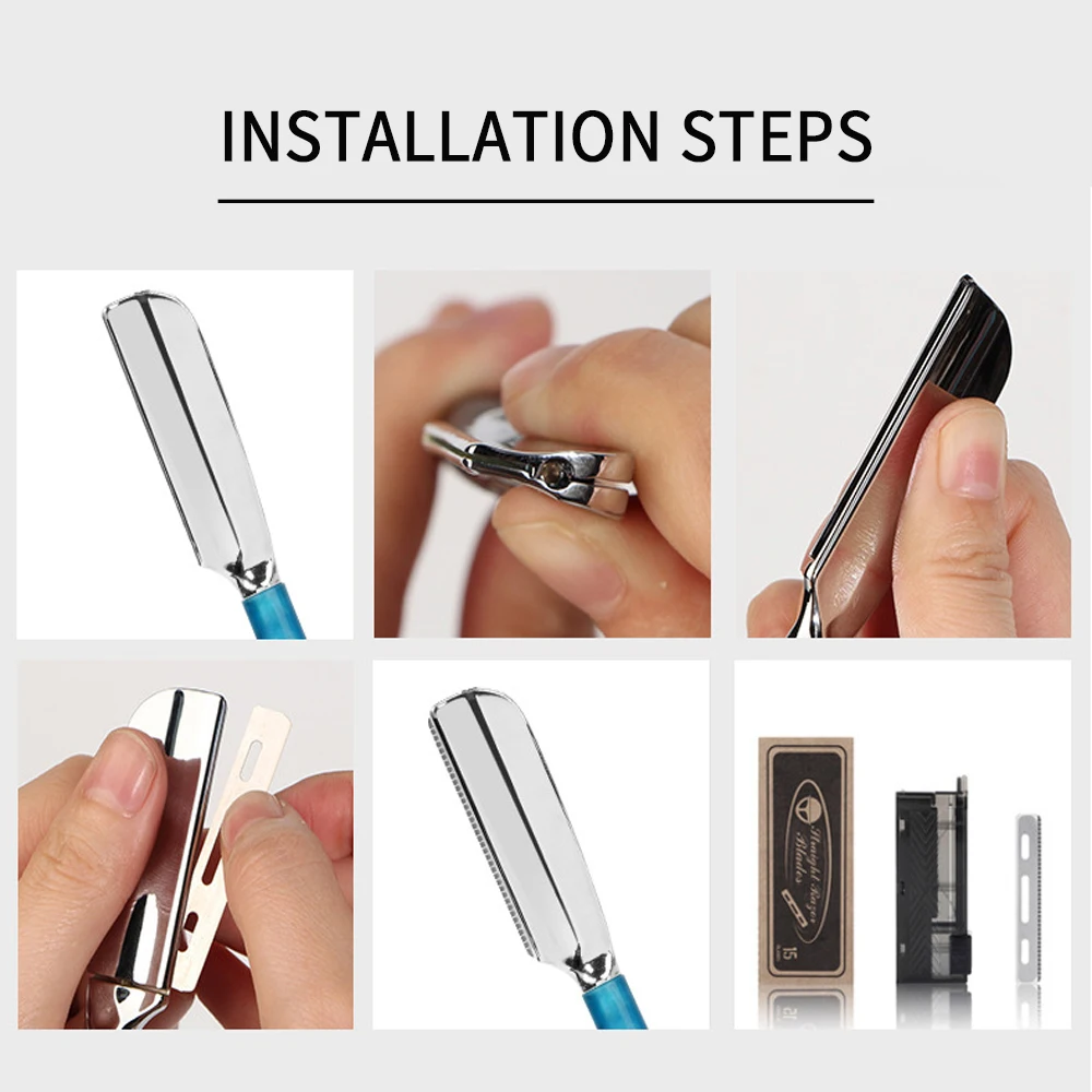 Maquinilla de afeitar recta Baber con mango de madera profesional, soporte para cuchillo de afeitar Manual de aleación de Zinc para Barba, herramientas de depilación de salón, 1 ud.