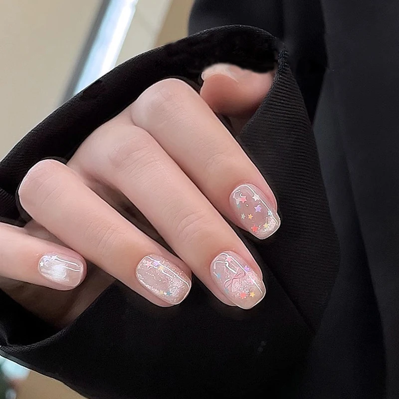 1 상자 귀여운 별 모양 마카롱 컬러 네일 반짝이 네일 아트 네일 참 DIY 장식 액세서리