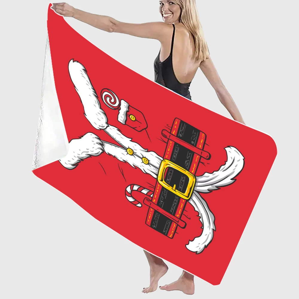 Santa Claus Christmas Painting Beach Towels, Highly Absorbent Bath Towels, Essential for Outdoor Swimming8.4