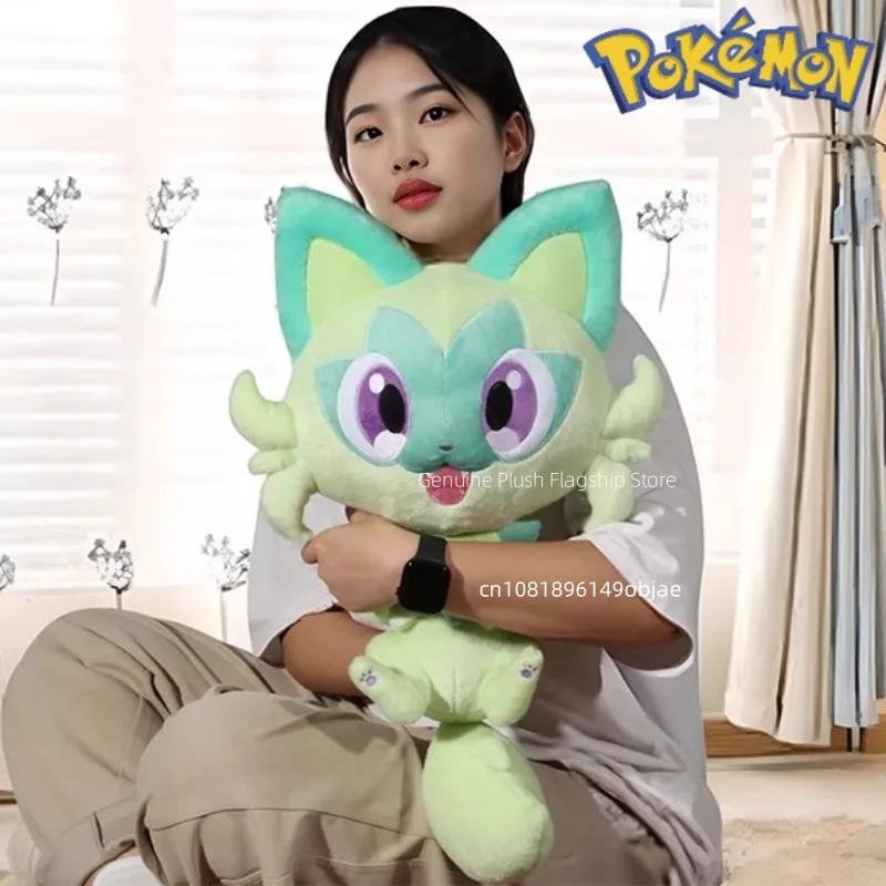 

48cm Original Sprigatto Pokemon Anime Plush Stuffed Doll Kawayi Meowscarada‌ Plushies Children's Pillow Ornaments Holiday Gifts