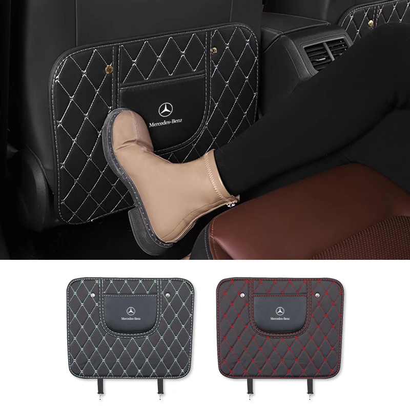 1pcs Car Rear Seat Back Anti Kicking Pads For Mercedes Benz C180 C200 C260 C300 W108 W124 W126 W140 W168 W169 Auto Accessories