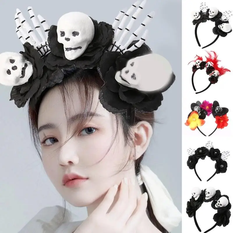 Halloween Skull Head Headband Headband Hair Hoop Headband Flower Decorative Headband Hair Accessories Women Perfect