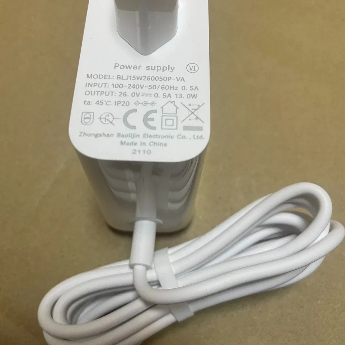 Original EU Plug for Xiaomi Mijia Lite Handheld Wireless Vacuum Cleaner 26V 0.5A charger power cord adapter 13W